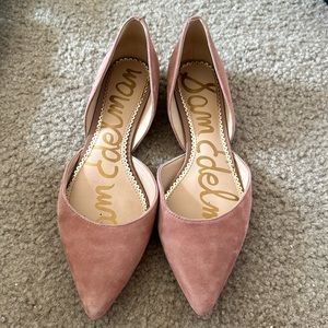 Sam Edelman Pink suede pointed toe flats, size 8